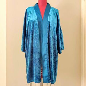 Ruby Ribbon Velvet Open Front Cardigan